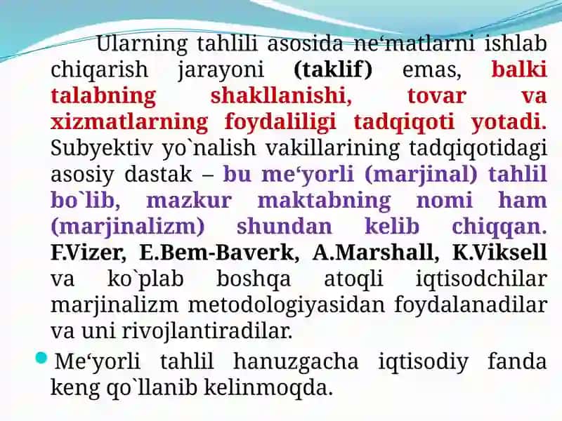 MARJINALIZMIQTISODIY TA`LIMOTI 4