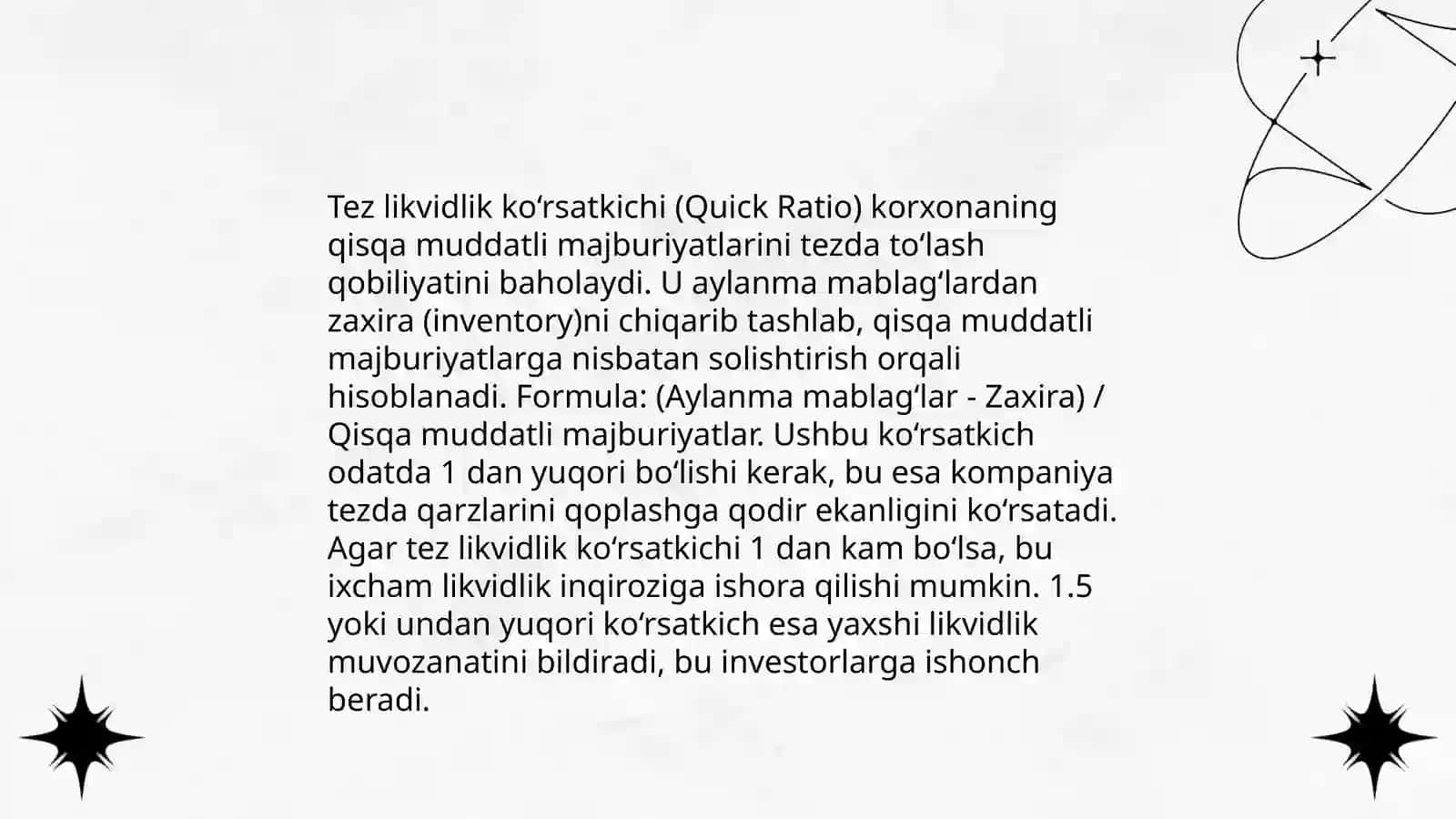 Joriy likvidlik ko‘rsatkichi 4