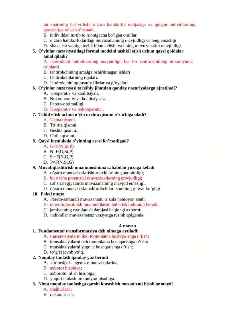 Institutsional iqtisodiyot nazariyalari 4