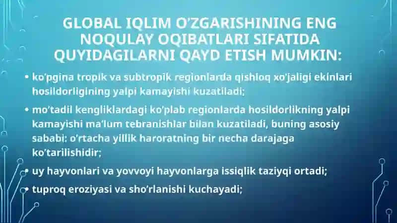 Iqlim o‘zgarishlari haqida 4