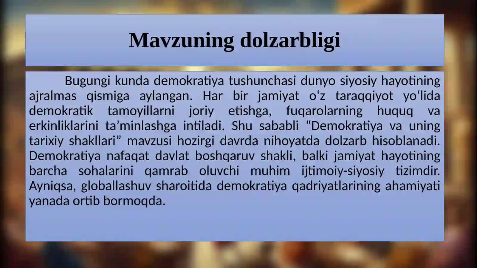 Demokratiya va uning tarixiy shakllari 4