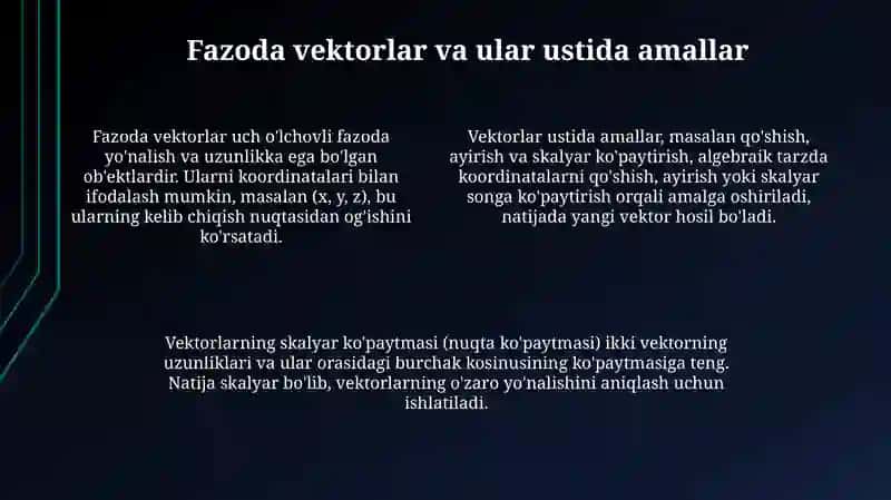 Fazoda analitik geometriya elementlari 4