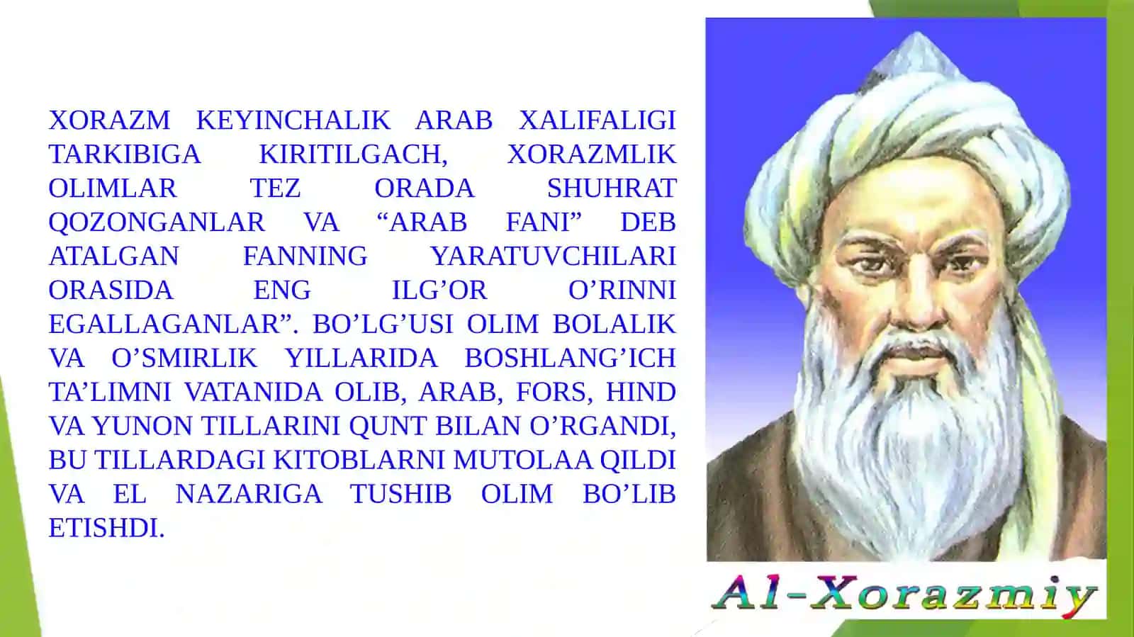 Muhammad Xorazmiy hаyoti va faoliyati 4