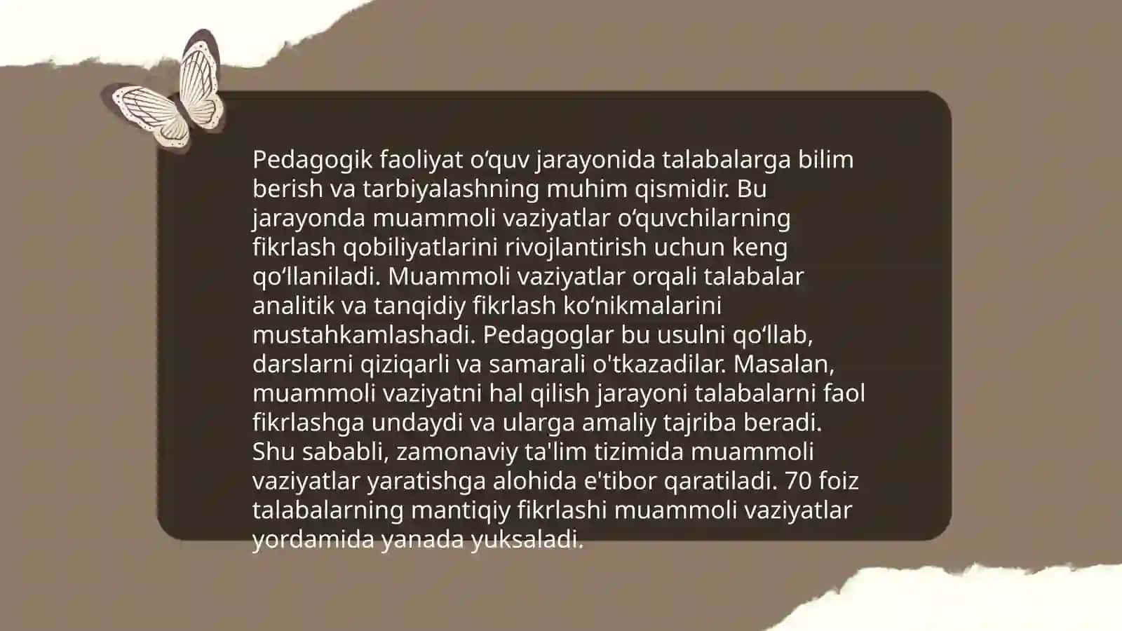 Muammoli vaziyatlar nazariyasi 4