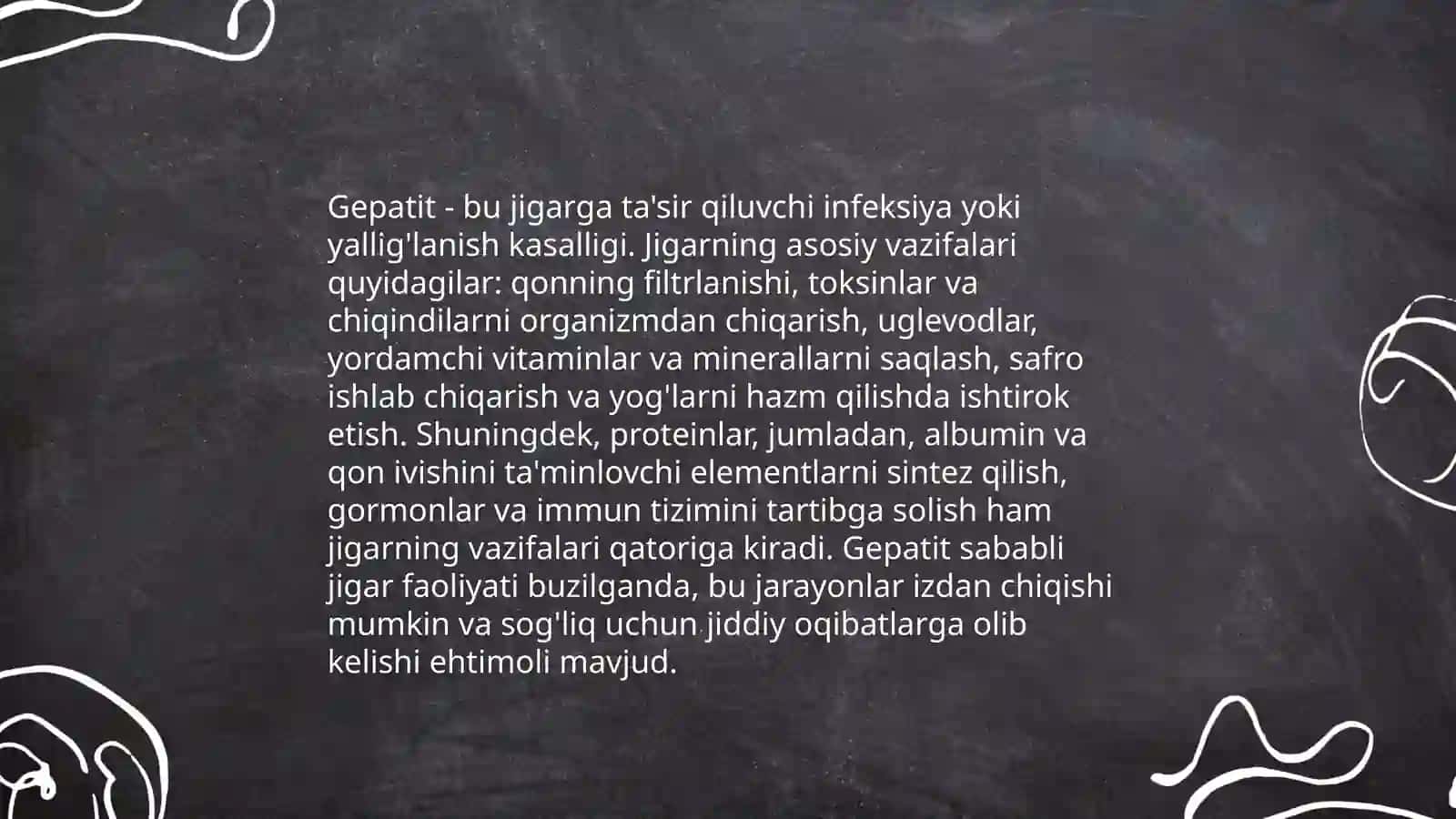 Surunkali gepatitda yoğlar hazmlanishi 4