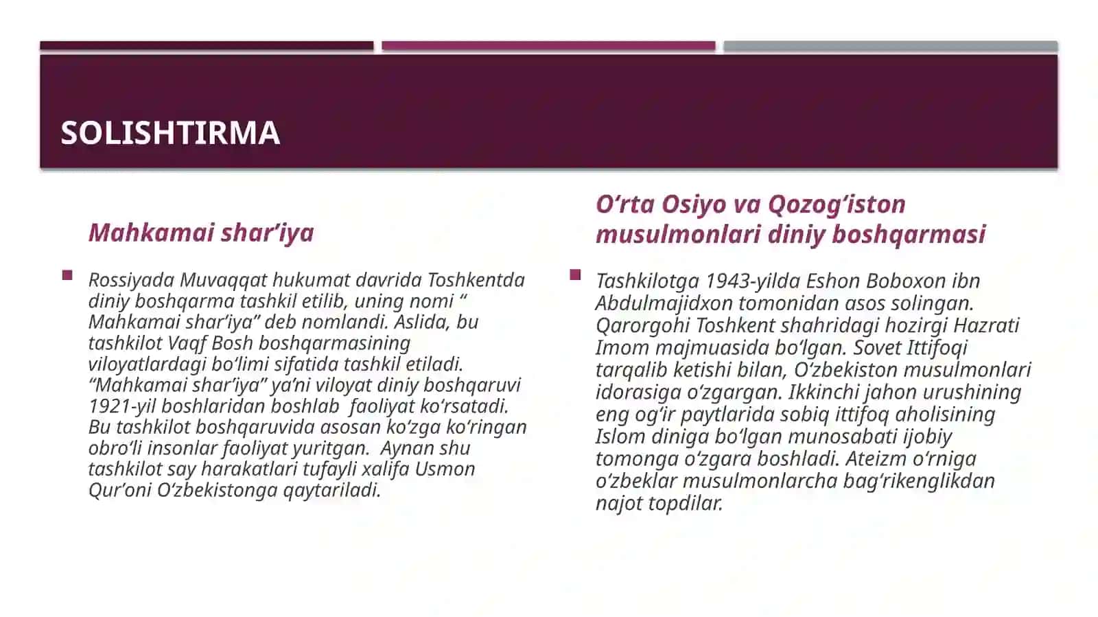 Sovet hokimiyatining Islom dinigaboʻlganmunosabati 4
