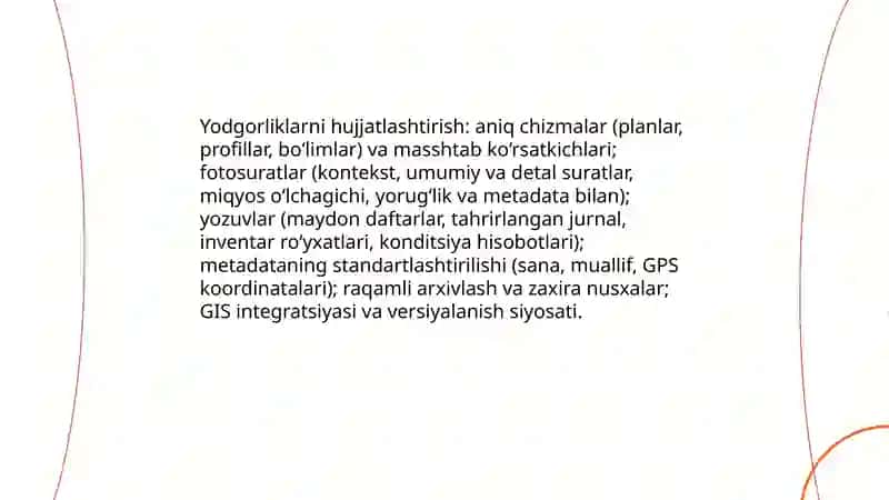 Arxeologik yodgorliklarni konservatsiya qilish va saqlash 4