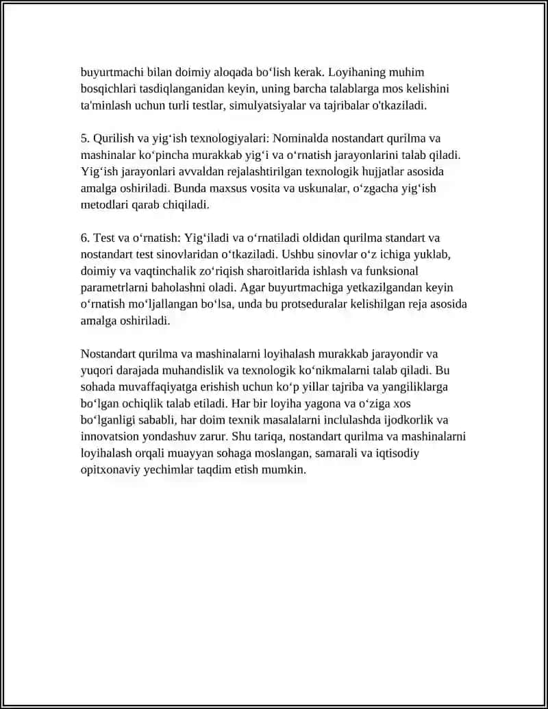 NOSTANDART QURILMA VA MASHINALARNI TAYYORLASH VA YIGʻISH 4