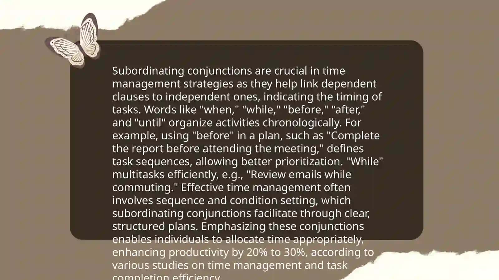 Conjunctions and time management 4