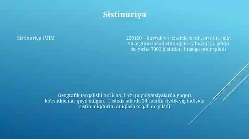 Aminokislotalar almashinuvi ning tugʻma kasalliklari 4