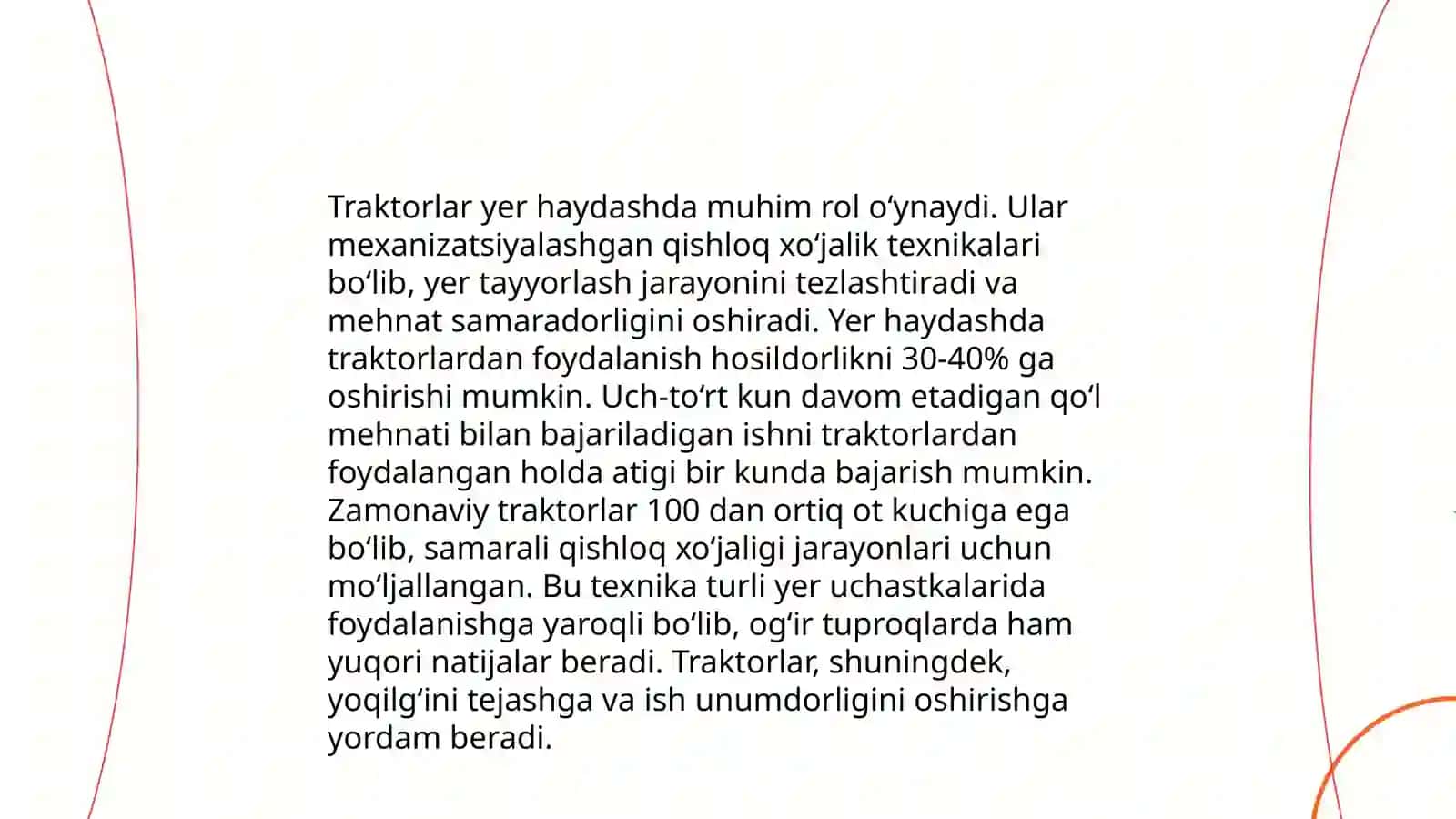 Traktorning qishloq xoʻjaligini mexanizatsiyalashdagi oʻrni 4