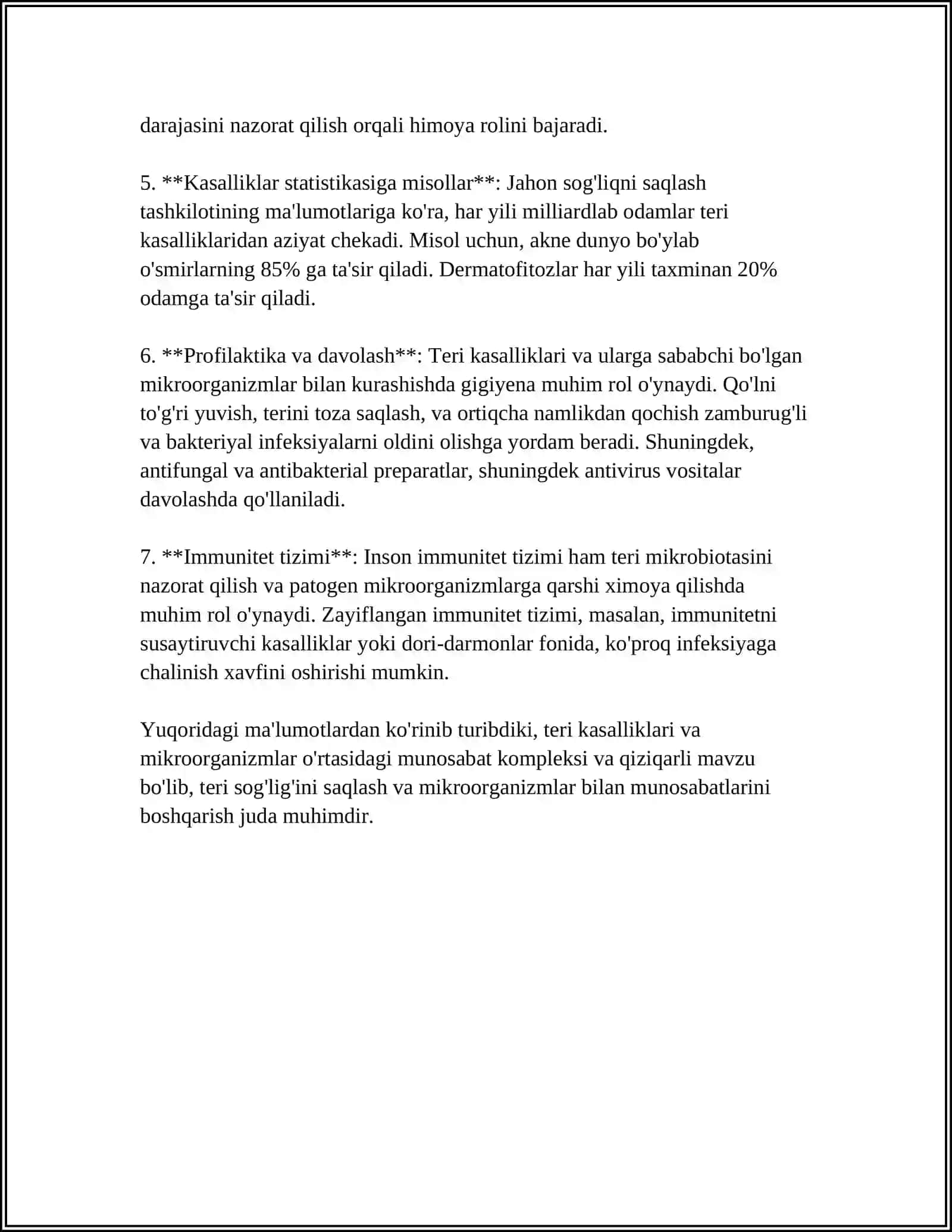 TERI KASALLIKLARIDA MIKROORGANIZMLAR ROLI, LABORATORIYA 4
