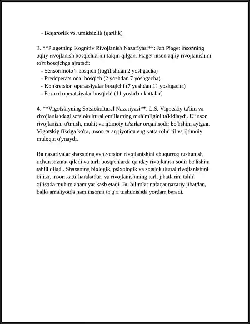 SHAXSNI EVALUTSION JIHATDAN RIVOJLANISHI 4