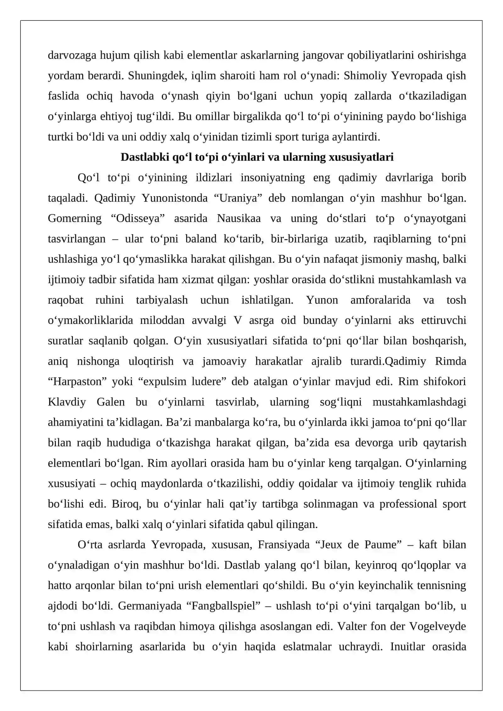 Qo‘l to‘pi o‘yinining kelib chiqish tarixi va dastlabki qoidalari 4