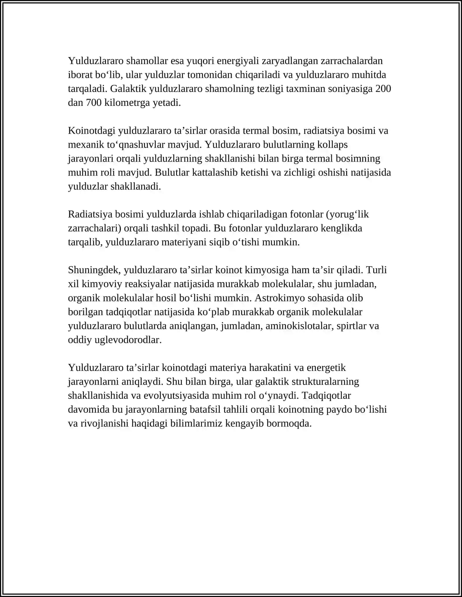 TULDUZLAR ARO KOSMIK TA’SIR 4