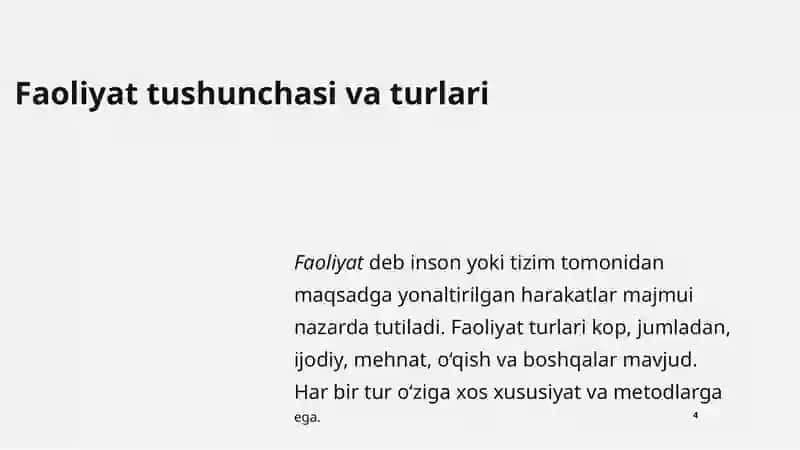 Faoliyat Tuzilishi 4