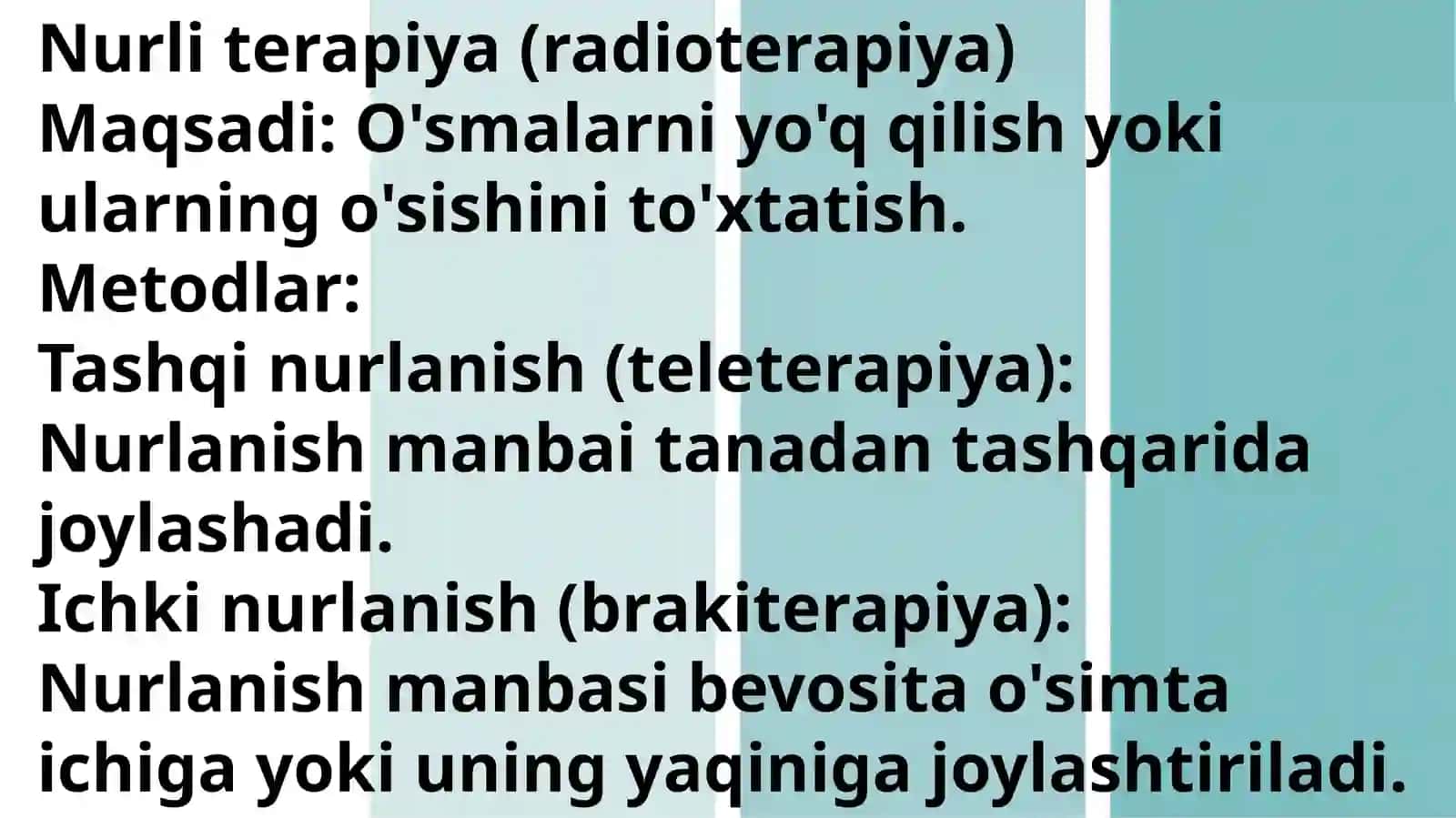 O'smalarni nurli terapiyasi (radioterapiya) 4