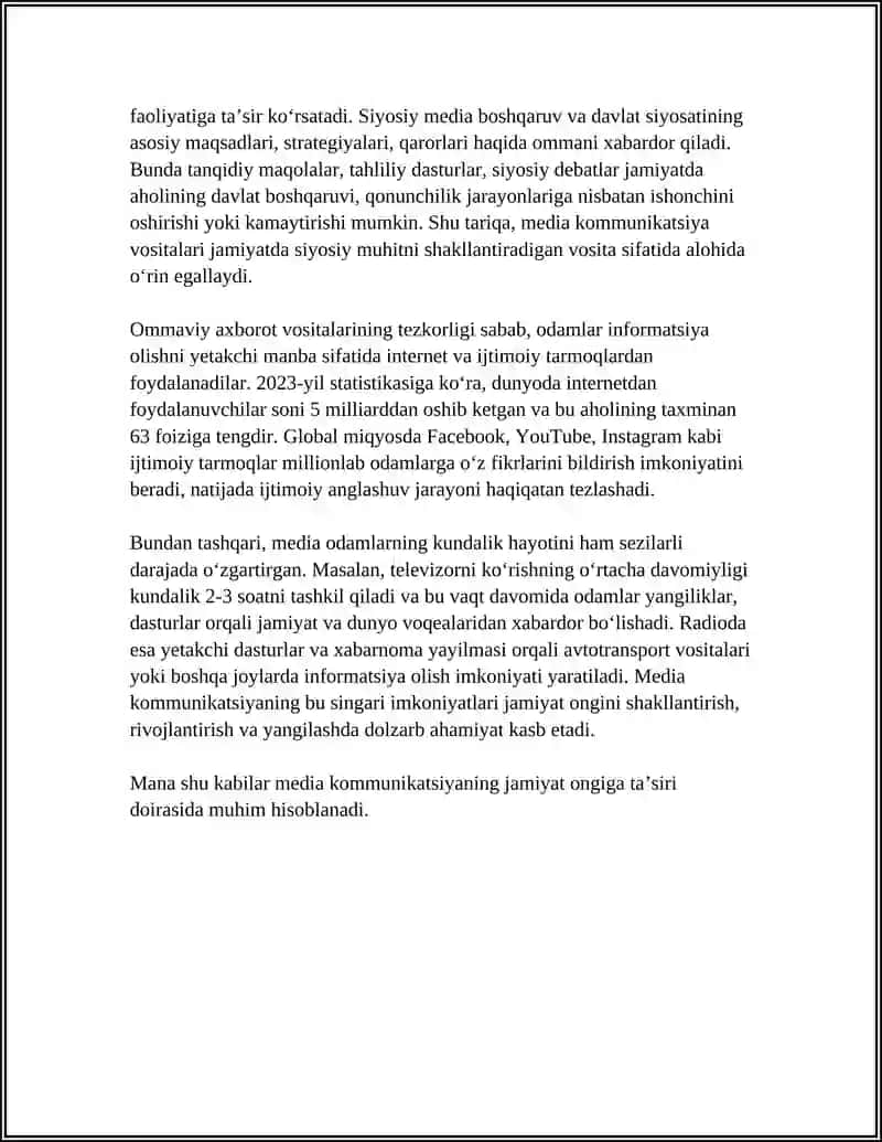 MEDIA KOMMUNIKATSIYA VA UNING TA'SIRI 4
