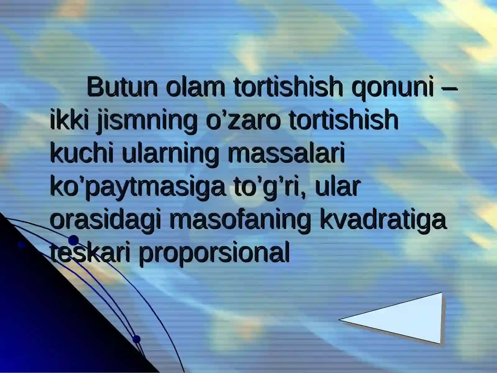Butun olam tortishish qonuni 4