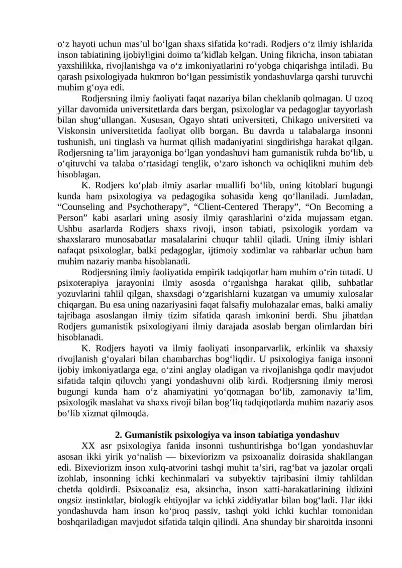 Inson tabiati haqida K. Rodjers tasavvuri 4
