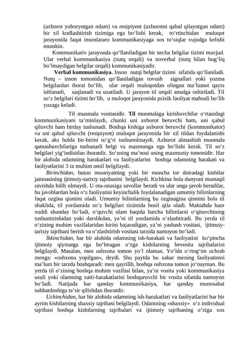 Muloqot va shaxslararo munosabatlar psixologiyasi 4