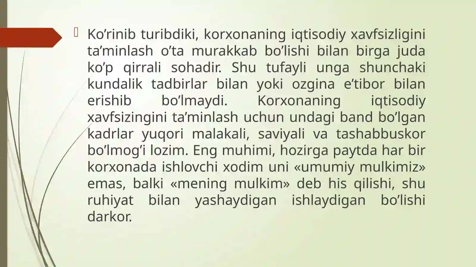 Korxonaning Iqtisodiy Xavfsizligi 4