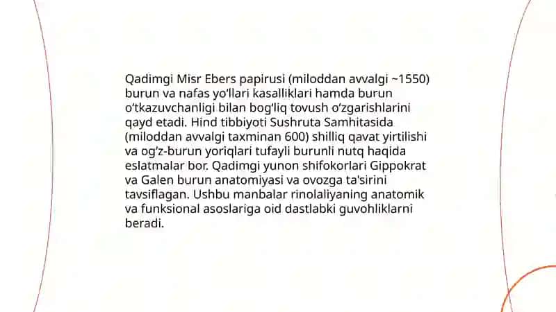 Rinolaliyaning rivojlanish tarixi 4