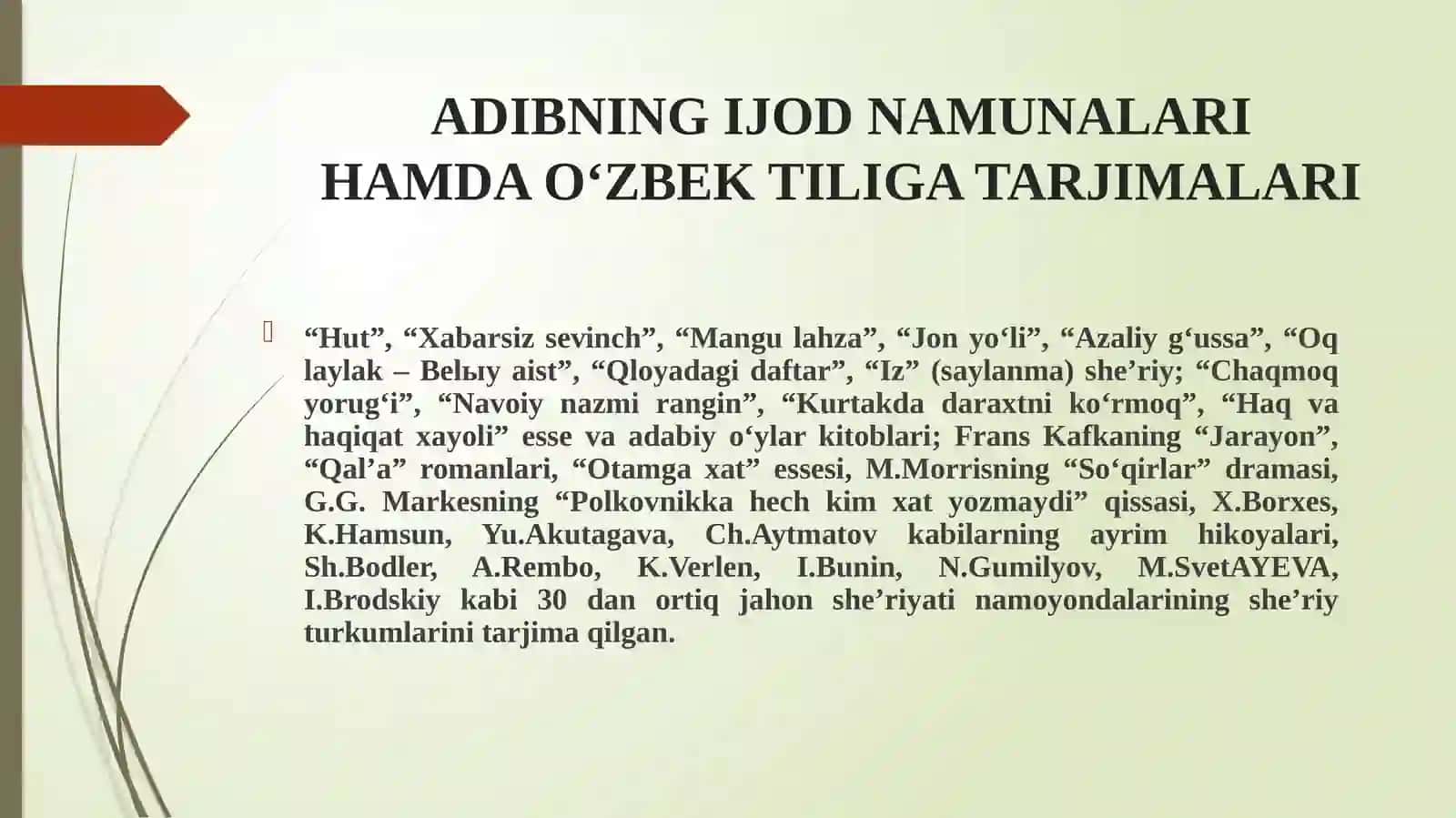 VAFO FAYZULLOH Shoir, tarjimon, adabiyotshunos. 4