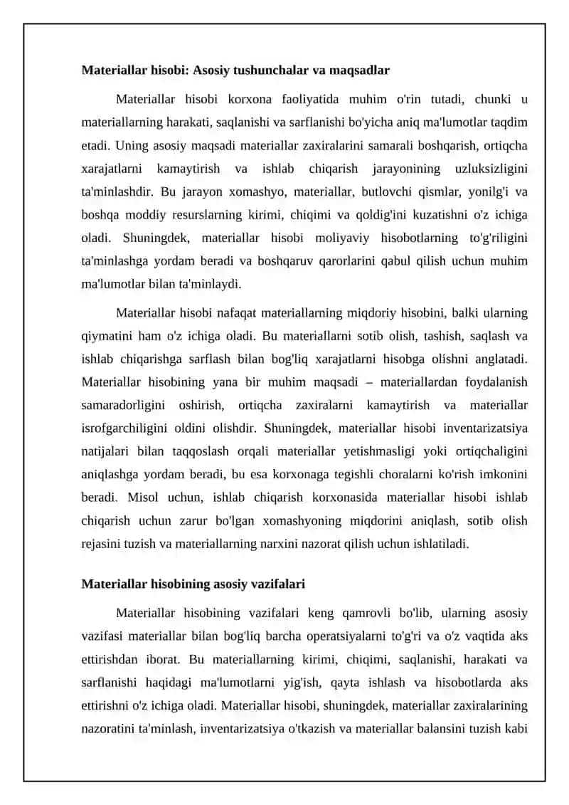 Materiallar hisobi 4
