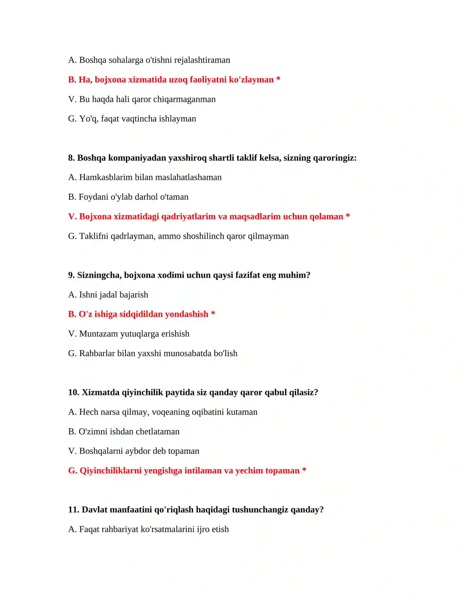 PSIXOLOGIK SINOV SAVOLLARI 4