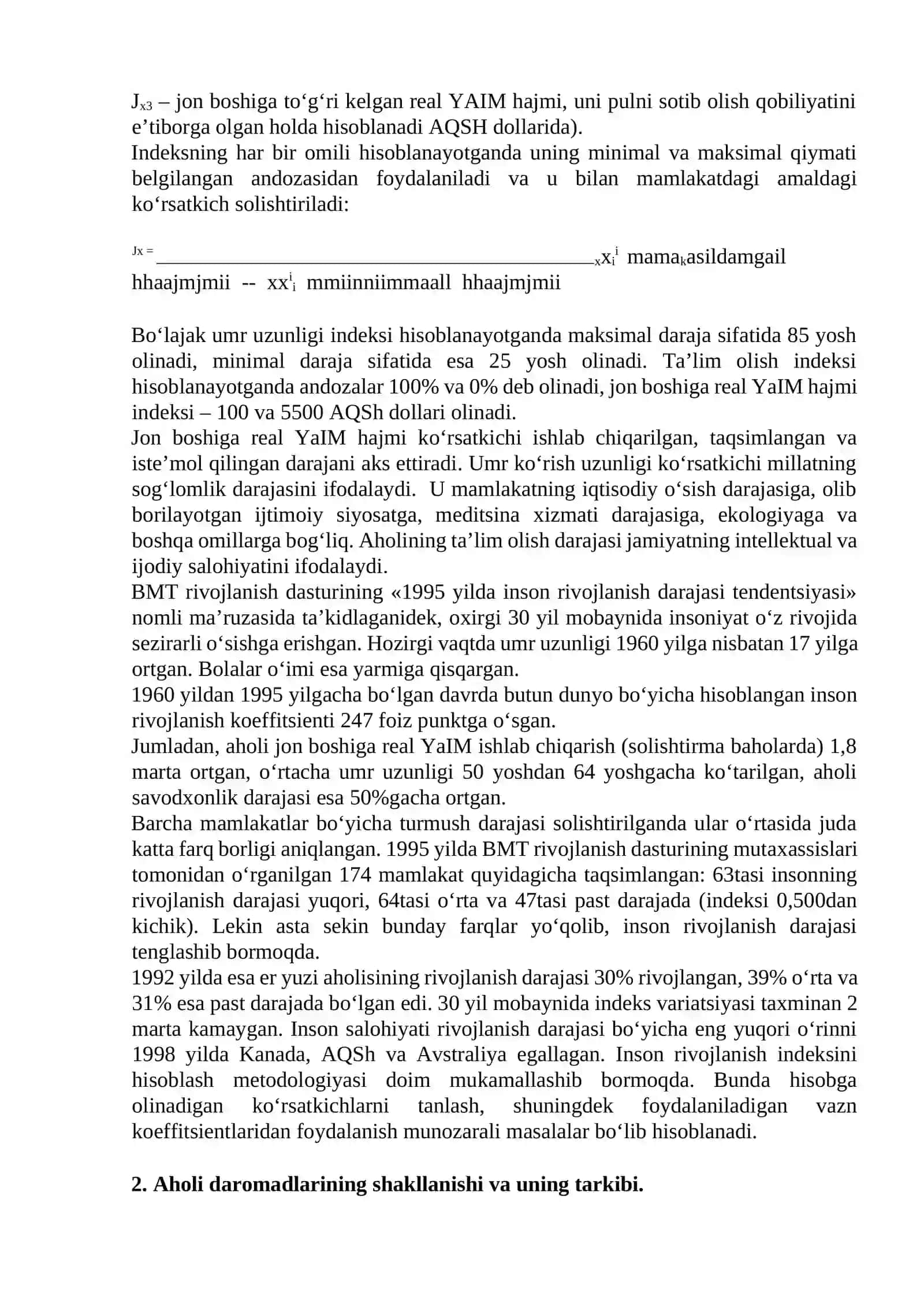 Aholi turmush darajasi statistikasi. Aholining daromadlari va harajatlari balansi 4