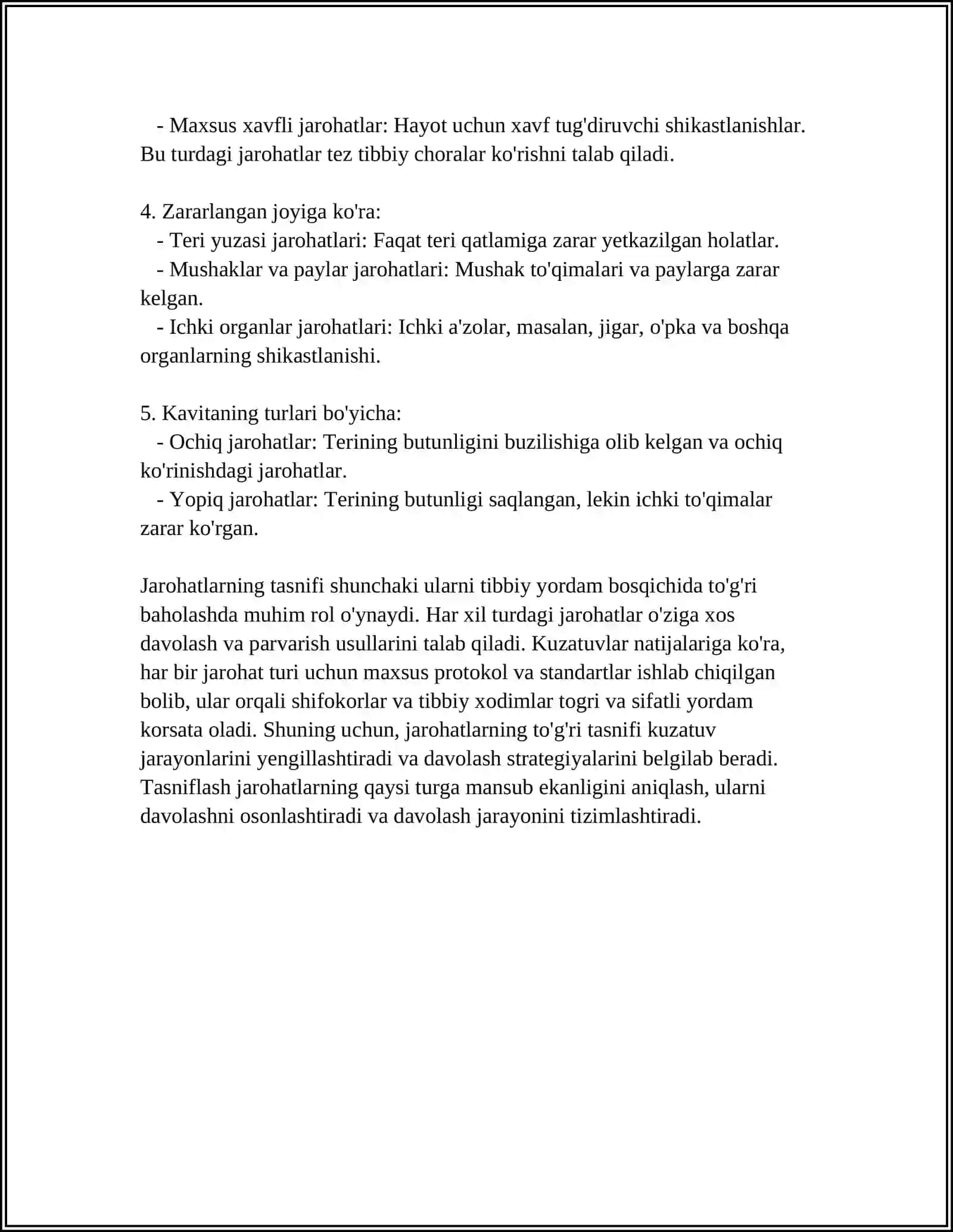 JAROHATLARNI TADQIQ QILISH TURLARI 4