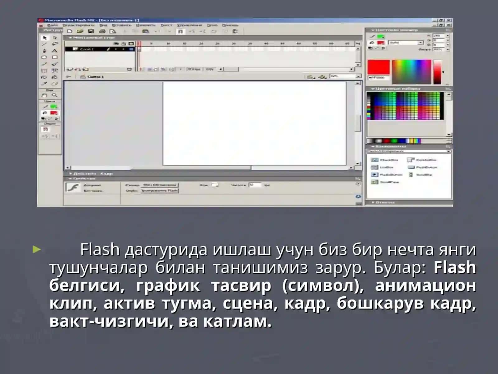 Macromedia Flash дастури 4