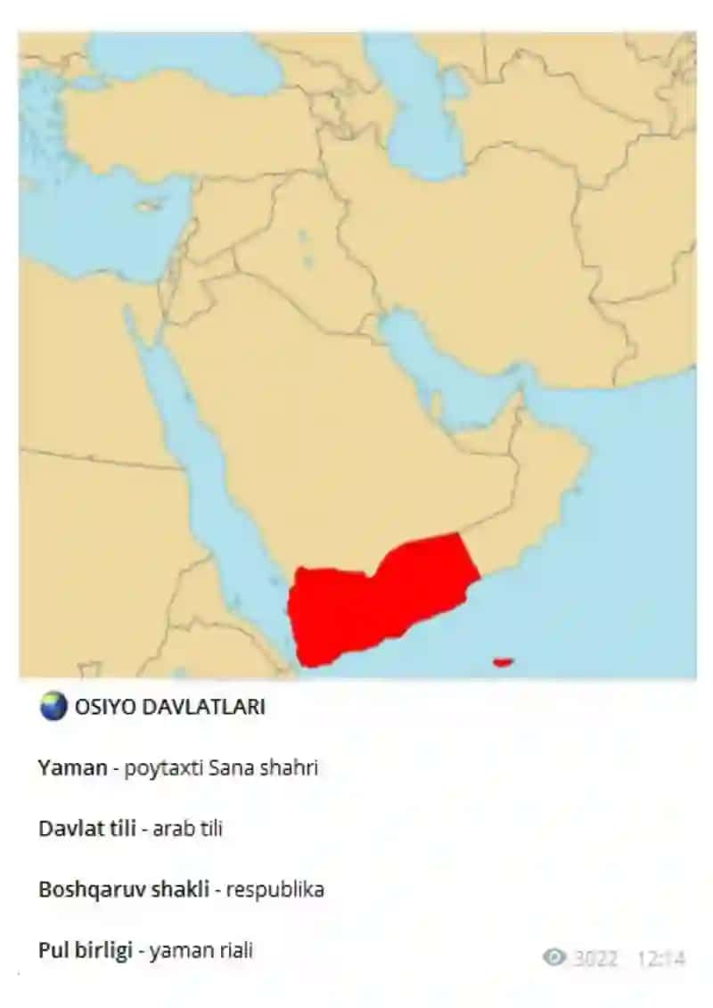 Osiyo davlatlari haqida ma'lumotlar 4