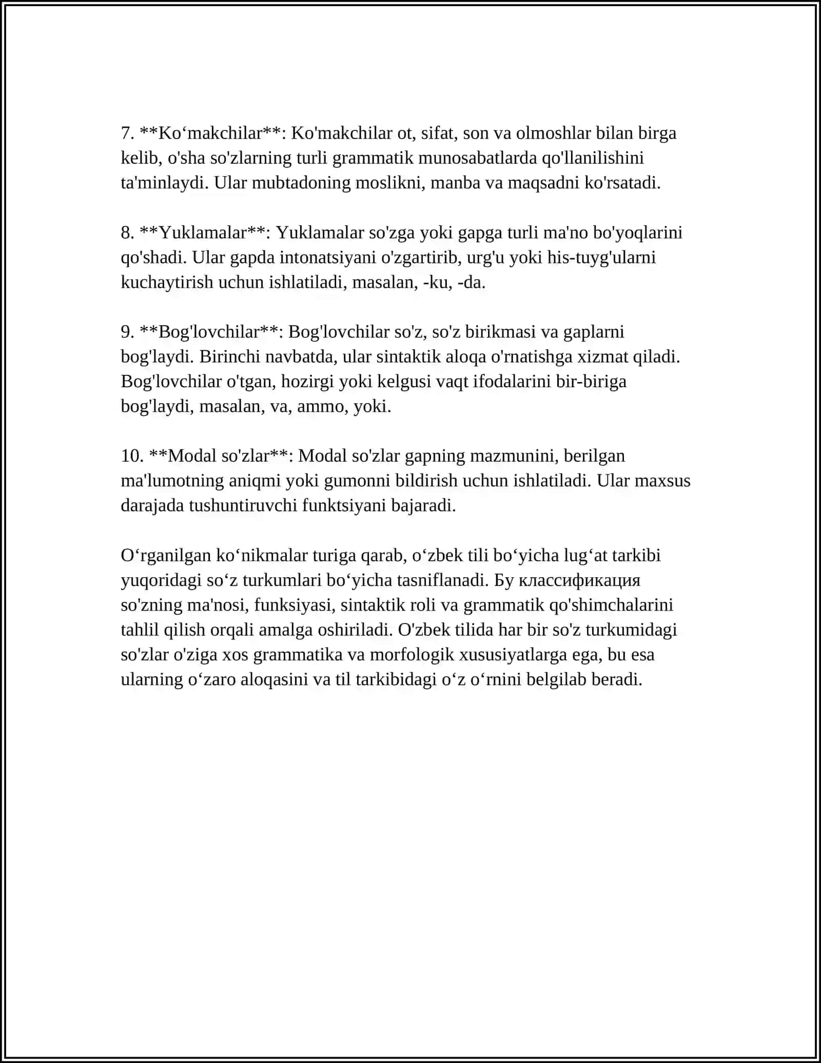 SÒZ TURKUMLARINI TASNIFLASH TAMOYILLARI 4