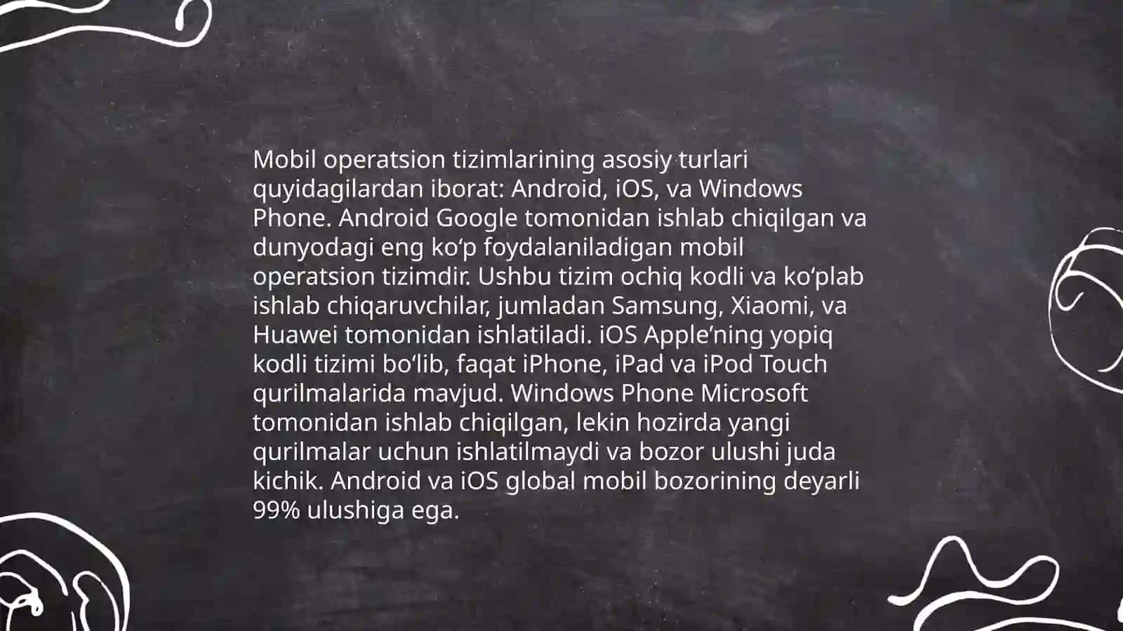Statsionar va mobil operatsion tizimlar va ularning turlari 4