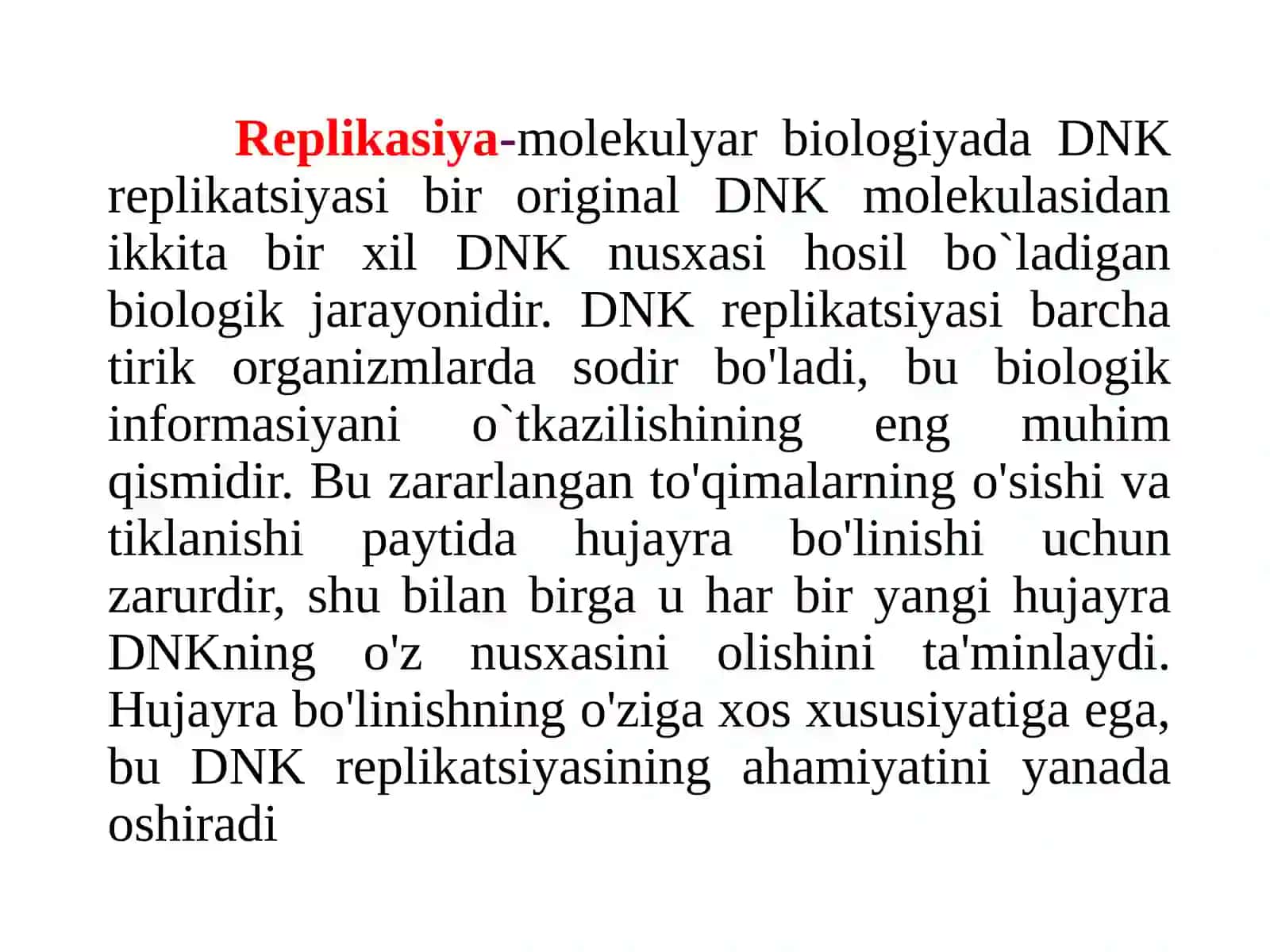 Replikasiyaning molekulyar asoslari 4