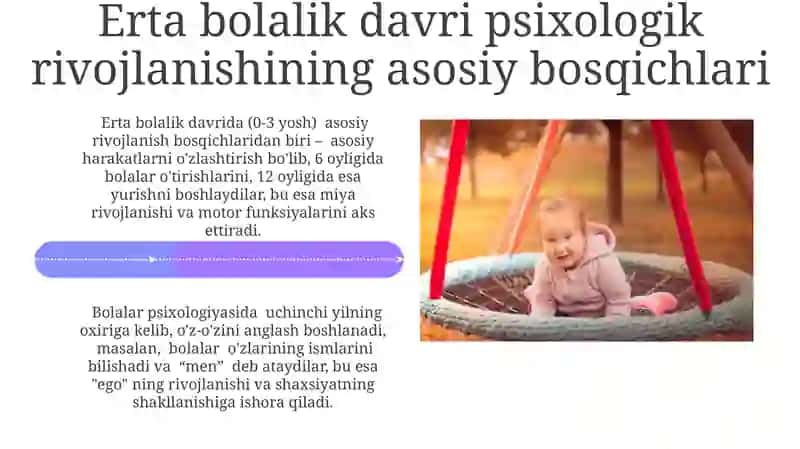 Erta bolalik psixologik rivojlanish 4