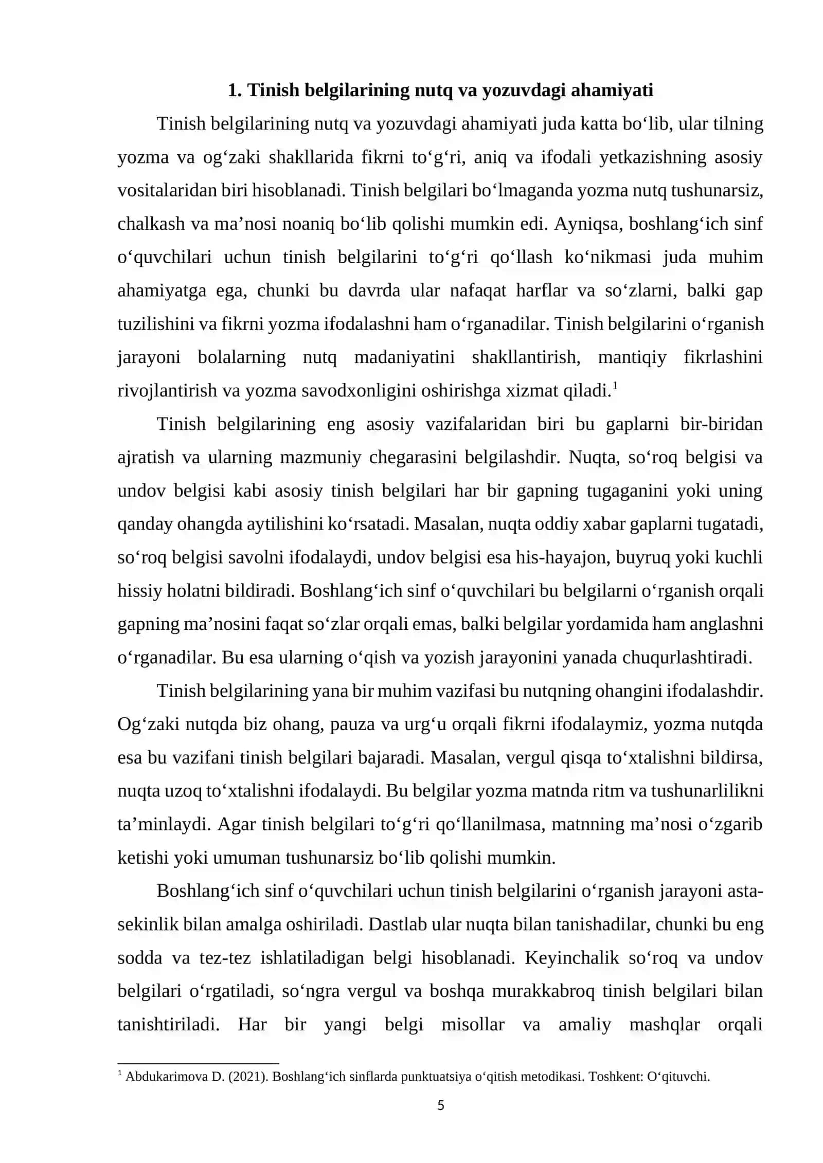 Boshlang‘ich sinflarda tinish belgilarini o‘rgatish metodikasi 4
