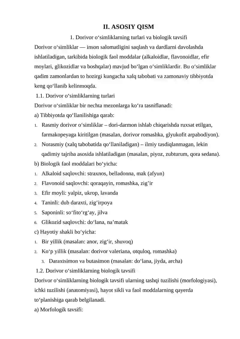DORIVOR O’SIMLIKLARNING BIOEKALOGIK HUSUSIYATLARI 4