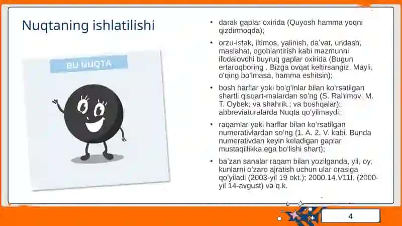 Tinish belgilarining ishlatilishi 4
