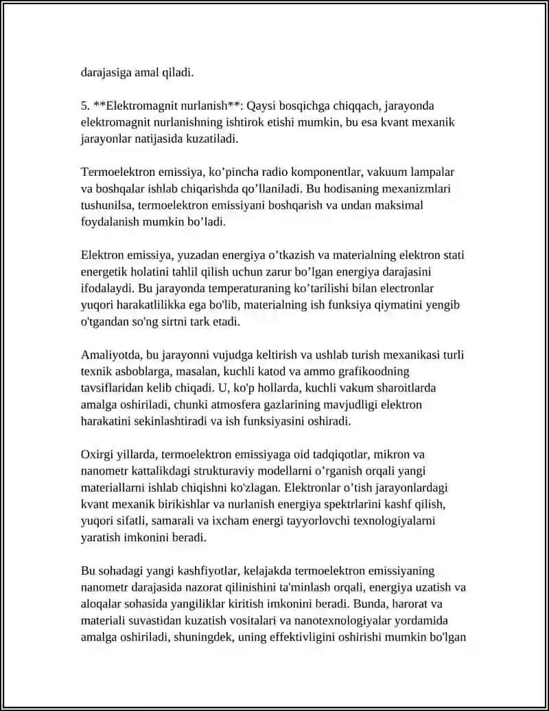 TERMOELEKTRON EMISSIYA HODISASI 4