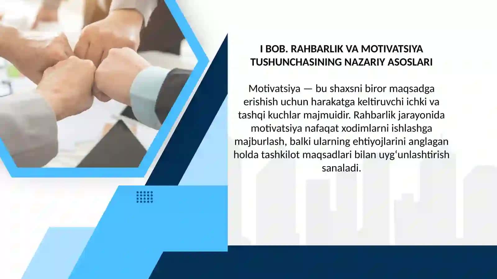 Rahbarlikda motivatsiya va xodimlarni rag'batlantirish 4