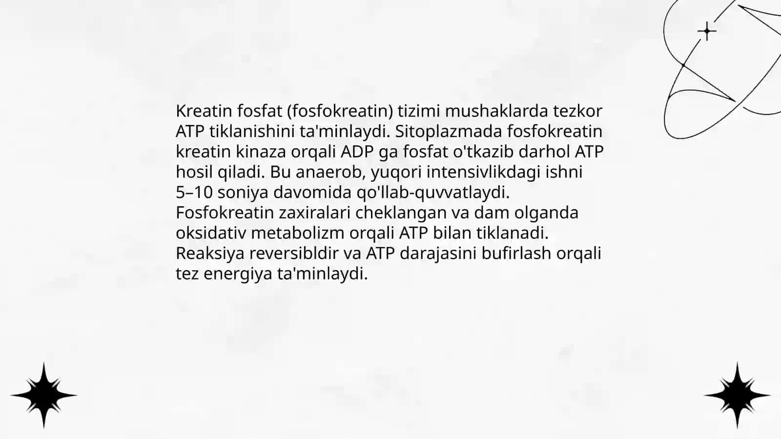 Mushak ishi uchun energiya manbalari 4