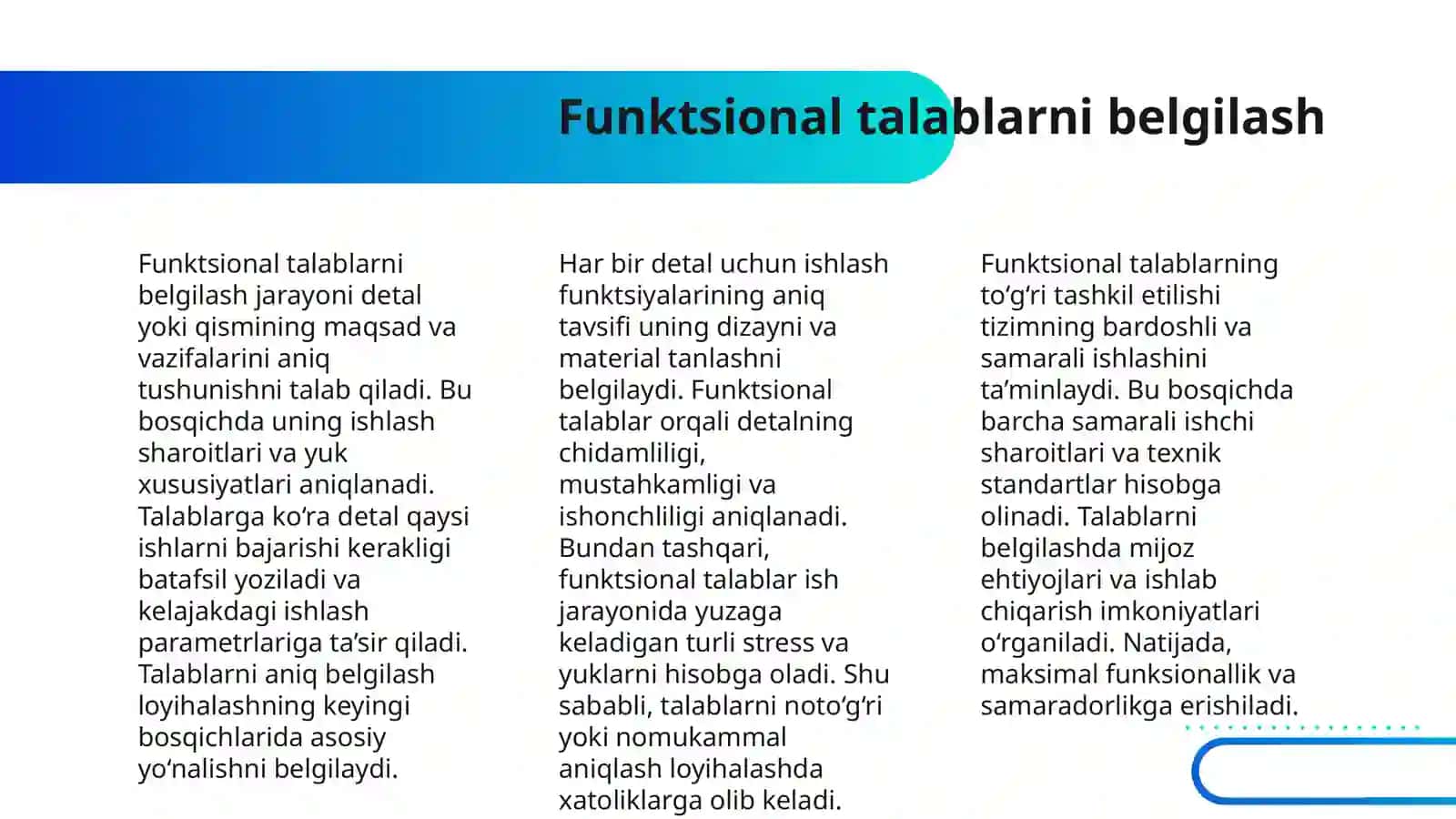 DETAL VA QISMLARNI LOYIHALASH JARAYONI 4