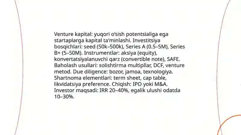 Innovatsion loyihalarni investitsiyalash 4