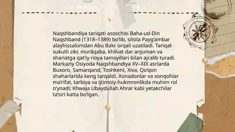 Markaziy osiyoda tasavvuf va uning tarbiyaviy jihatlari 4