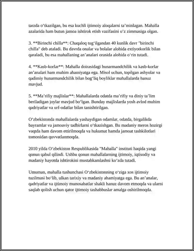 Mening mahallamning tarixi va qadimiy an'analari 4