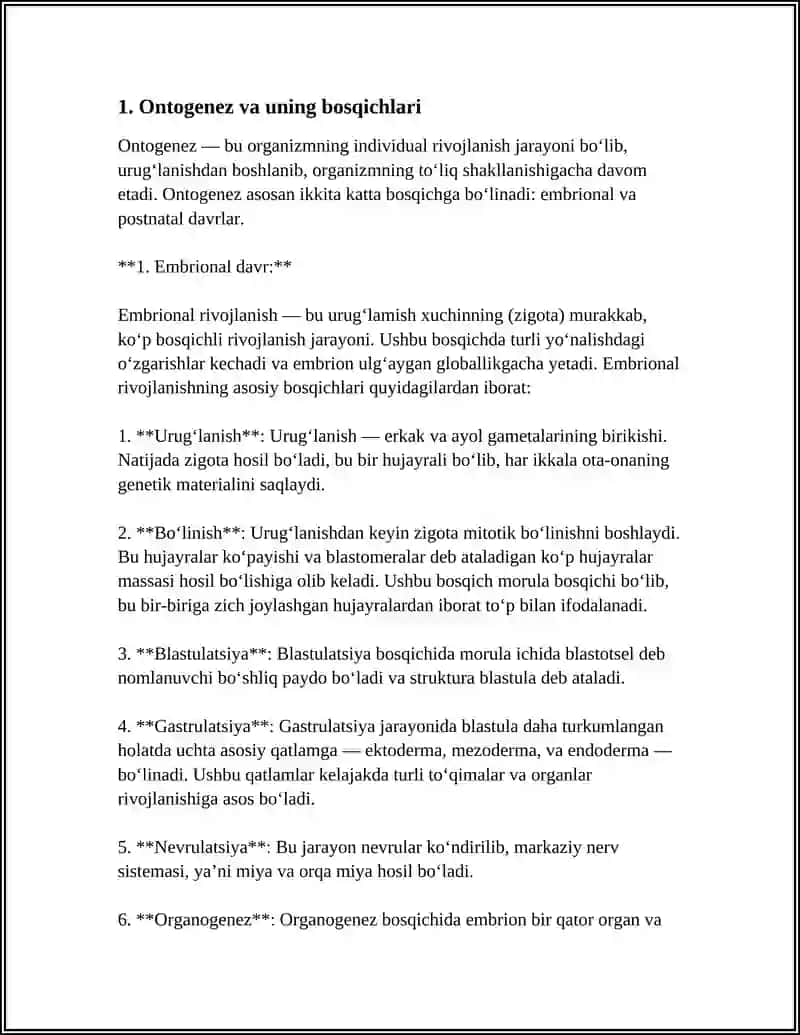 ONTOGENES EMBRIONAL TARAQQIYOT XUSUSIYATLARI 4