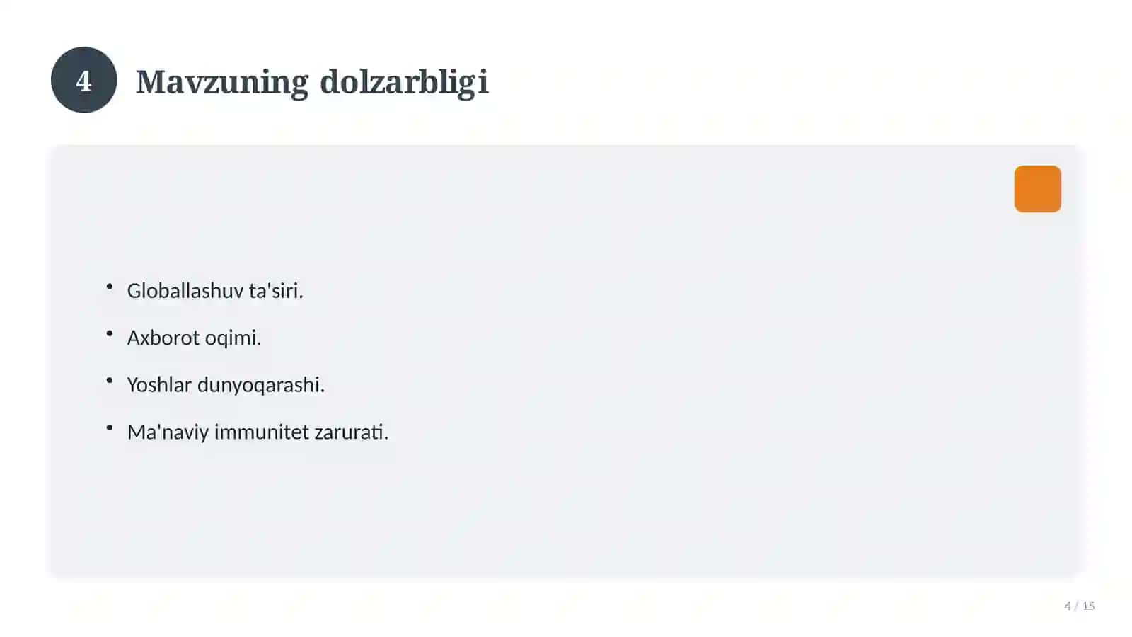 Yoshlarning ma'naviy-ruhiy rivojlanishida dinning ahamiyati 4